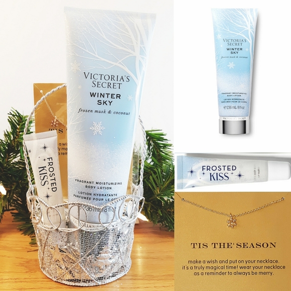 Inspirejoy Other - Merry Little Winter Care Gift Basket in Silver